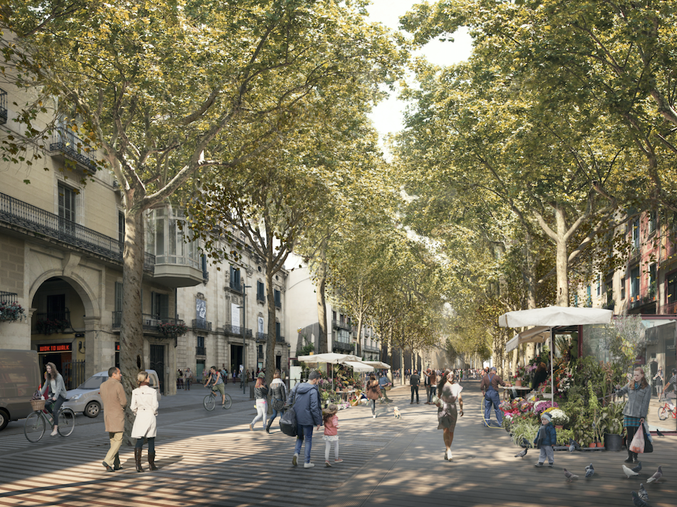 Recreació de la reforma de la Rambla / Ajuntament de Barcelona