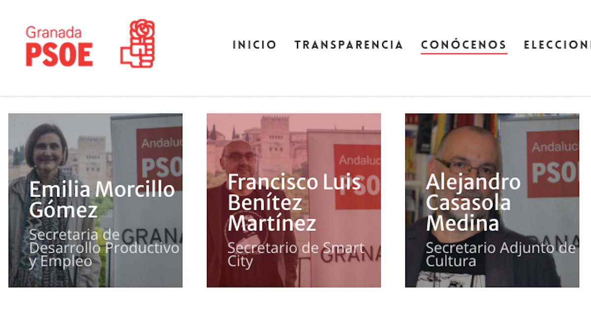 Francisco Luís Benítez, a la web de l'executiva del PSOE de Granada