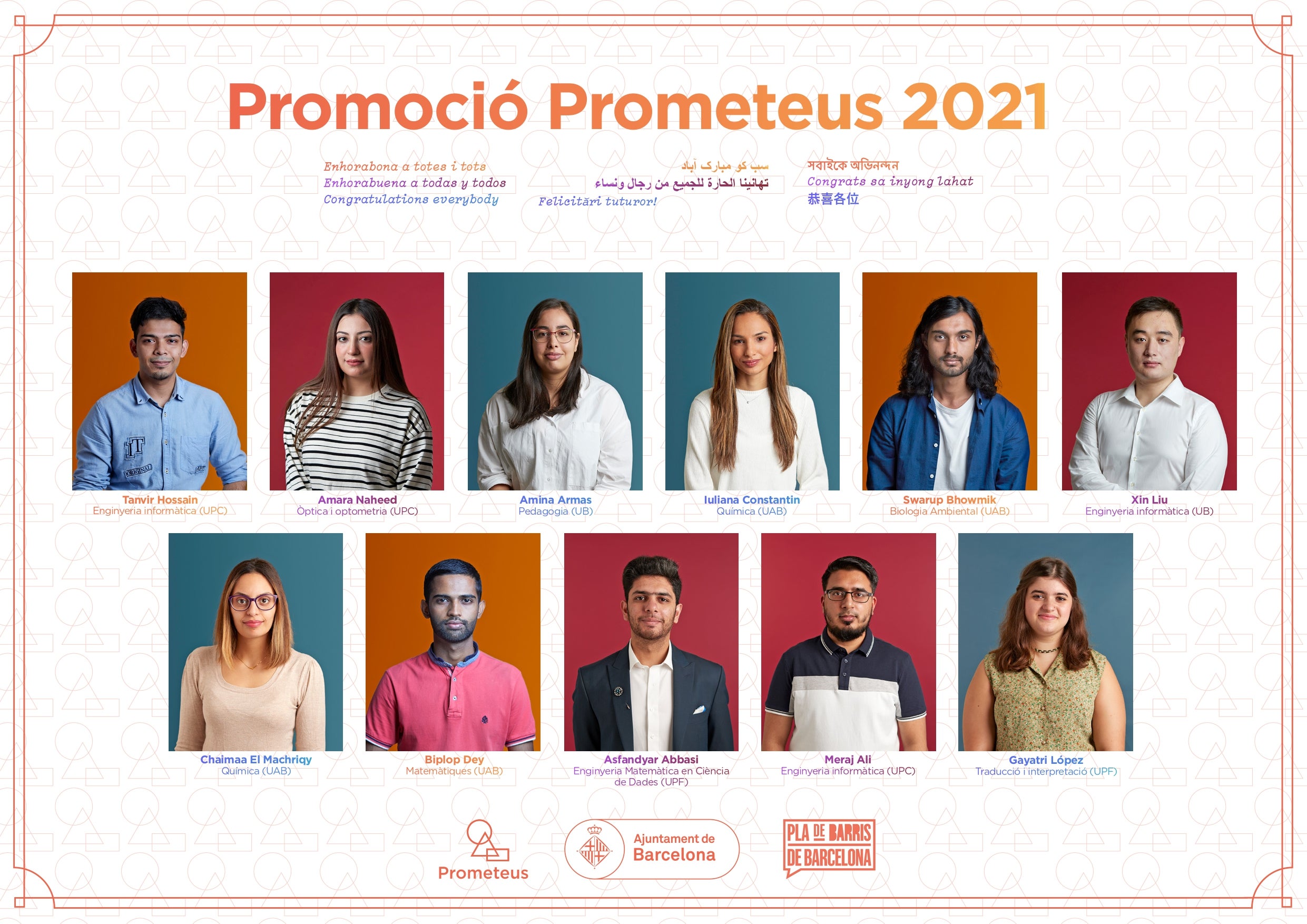 Orla de la primera promoció de graduats gràcies al programa Prometeus / Programa Prometeus (cedida)