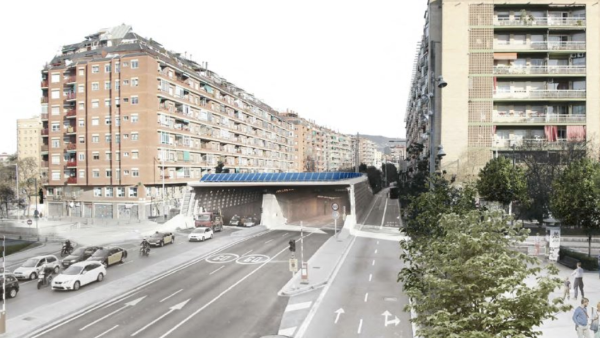 Recreació virtual de les plaques sobre el túnel de Badal / Carles Enrich 