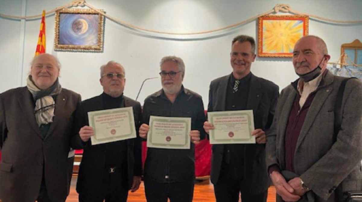 El Gran Orient de Catalunya ha reconegut els treballs de Manuel Vicente, David Oliva i Llorenç Lluell