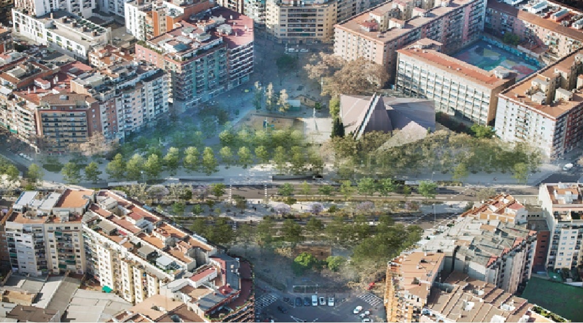 Recreació de la Rambla que es preveu entre la plaça de Ferran Reyes i els jardins de Maria Soteras / Ajuntament de Barcelona