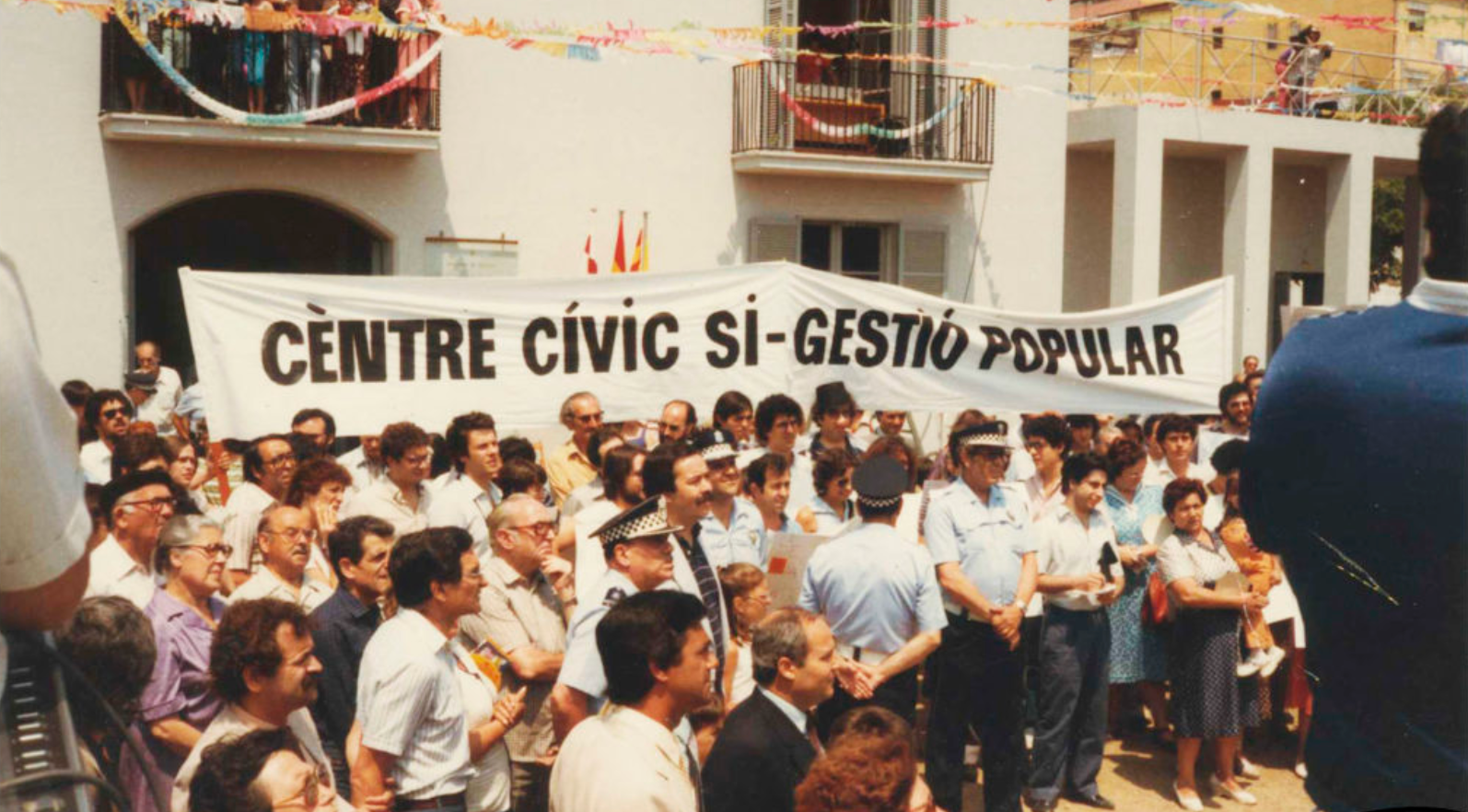 Reivindicació veïnal als anys 70 per aconseguir el Centre Cívic del Guinardó / Foto: Ajuntament de Barcelona