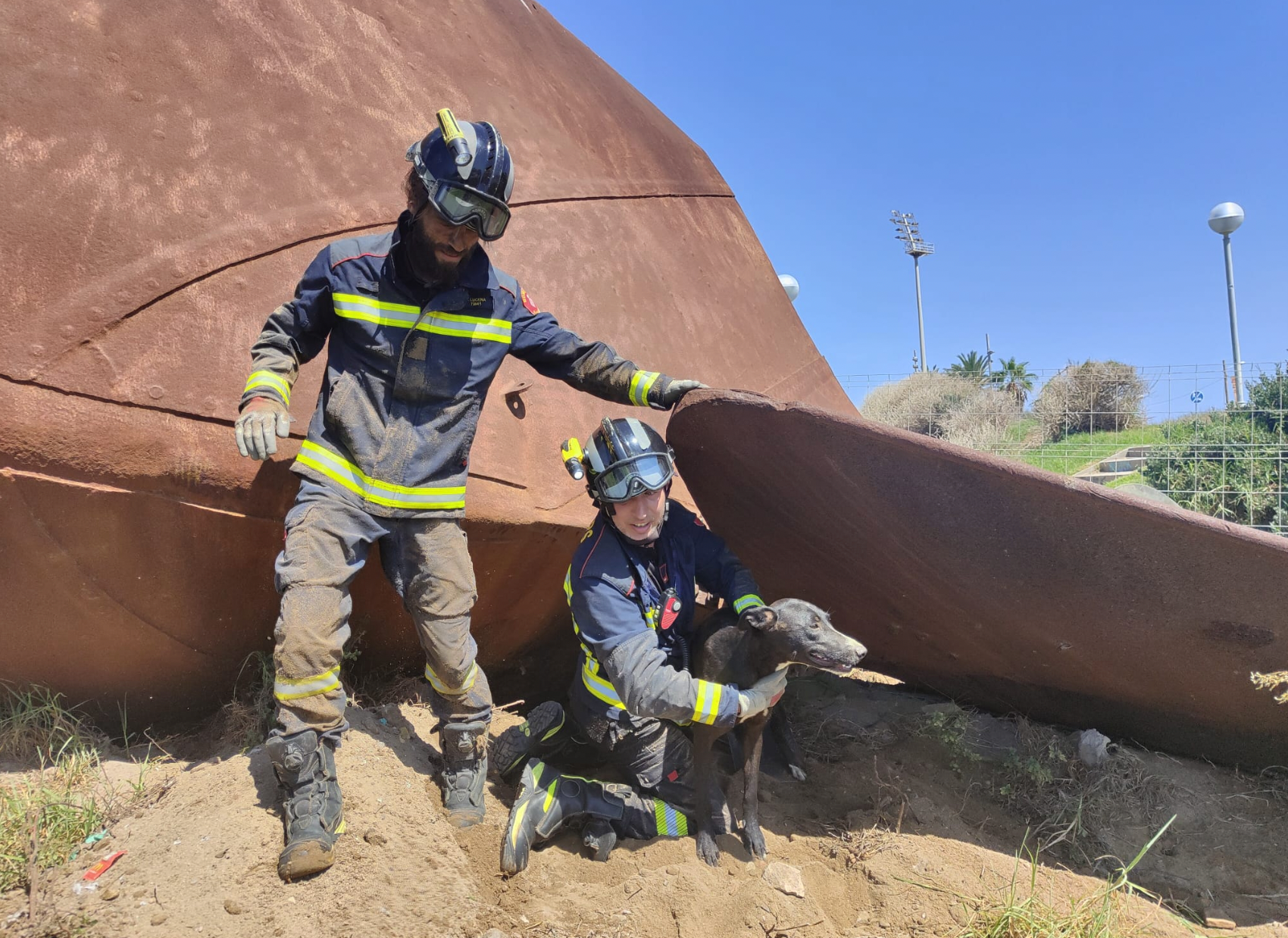 El rescat del gos a Sant Martí GUÀRDIA URBANA 