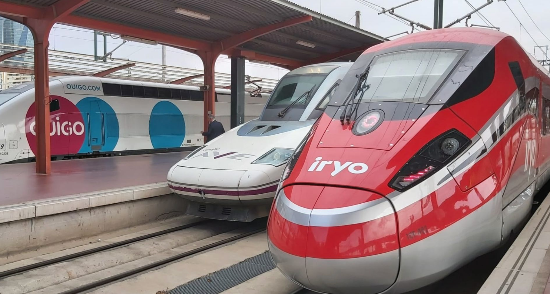 Un tren d'Iryo, en una estació