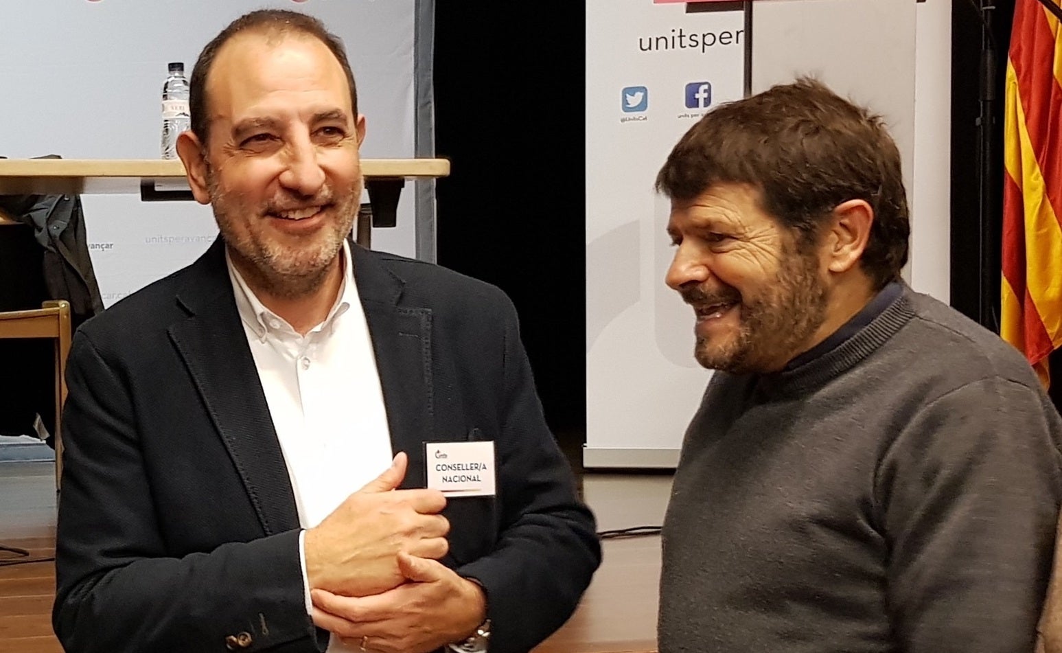 El diputat del PSC-Units Ramon Espadaler i el tinent d'alcaldia de Seguretat de Barcelona, Albert Batlle, en un acte del partit, Units per Avançar, en una imatge d'arxiu / Units per Avançar / Europa Press