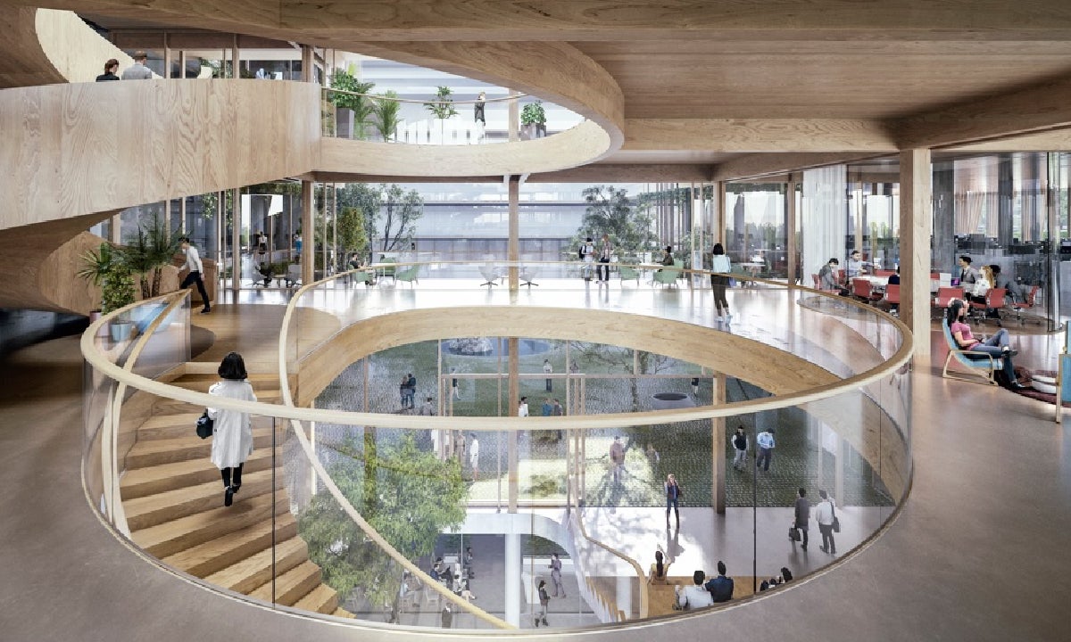 L'escala central que unirà els dos nous edificis / UPF