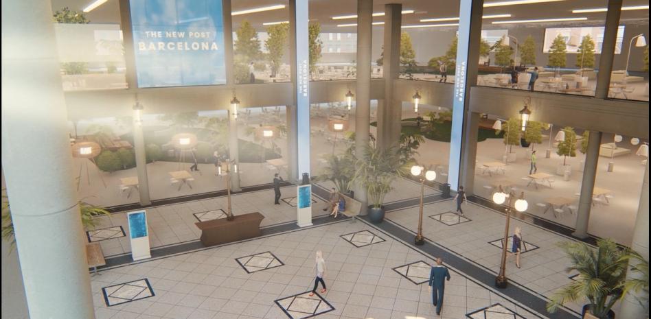 La polèmica recreació virtual del vestíbul d'entrada de l'edifici de Correus / CZF