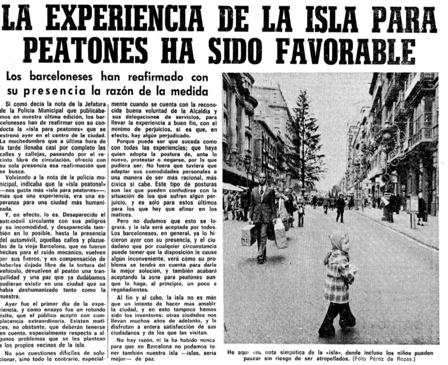 La pàgina de La Vanguardia on s'informava de la primera superilla / Hemeroteca La Vanguardia