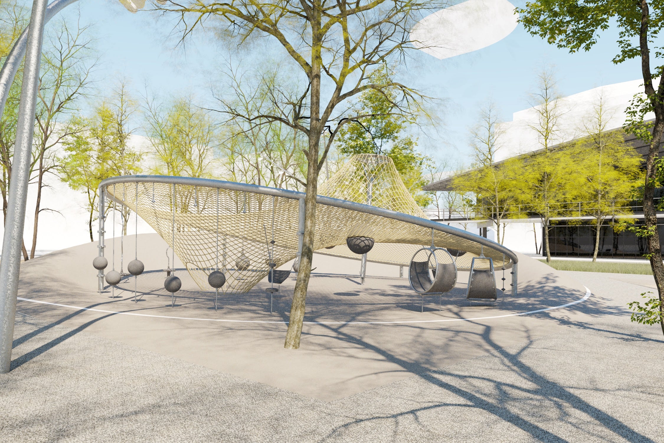 Aquesta serà la zona de jocs de la plaça del Canòdrom de Sant Andreu / Ajuntament de Barcelona
