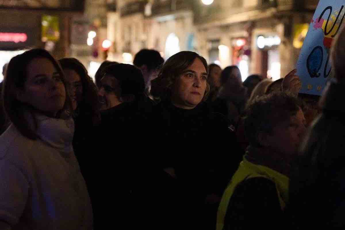 L'alcaldessa Ada Colau a la manifestació de rebuig als feminicidis BARCELONA EN COMÚ 
