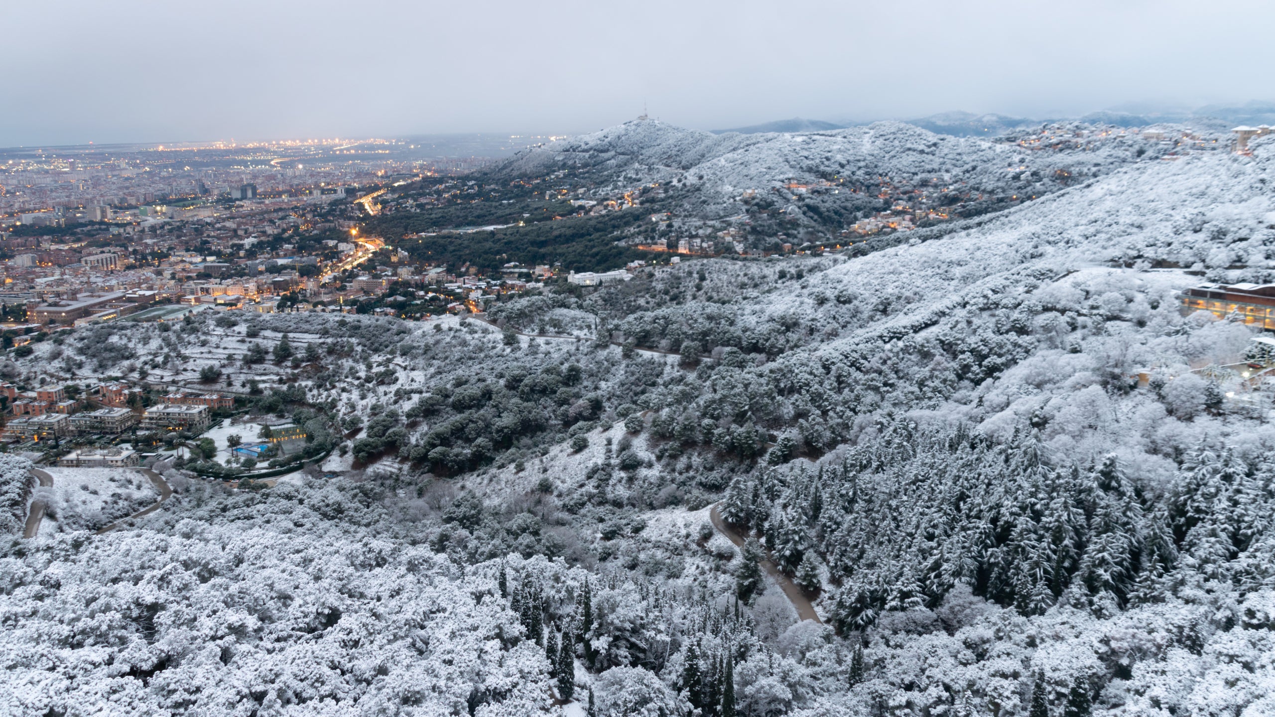 Neu a Collserola aquest dilluns al matí / Observatori Fabra