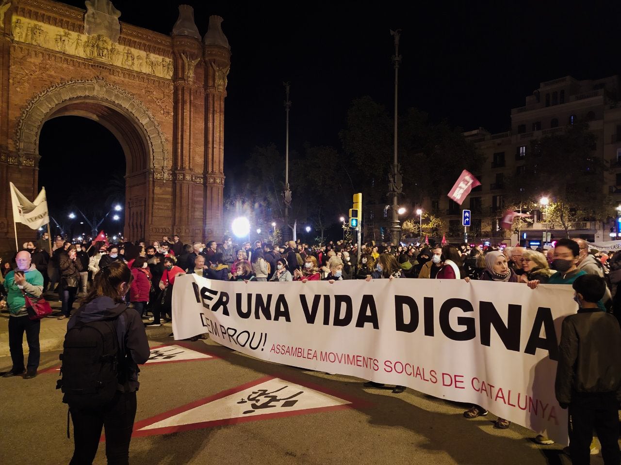 Una manifestació contra el preu de la llum del novembre del 2021 / Twitter: @CUPBarcelona