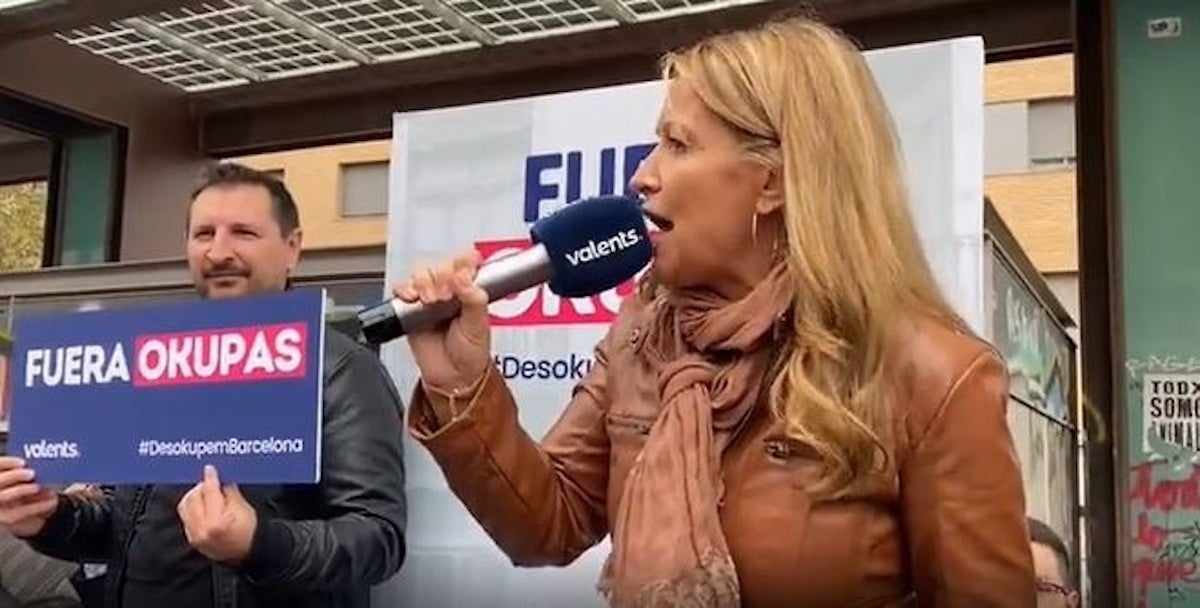 La presidenta i candidata de Valents durant l'acte d'aquest dissabte / Valents