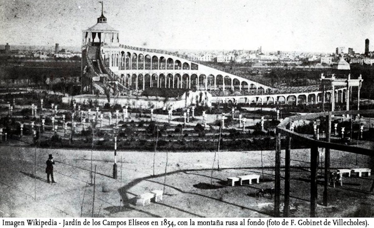 Als Camps Elisis hi havia una muntanya russa, una fonda, una cafeteria i un saló de ball / Twitter: @JxCatEixample
