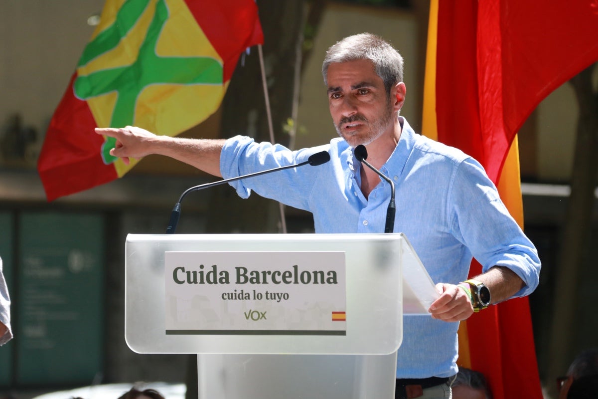 El candidat de Vox a Barcelona a les eleccions municipals del 2023, Gonzalo de Oro, a l'acte central de campanya ACN