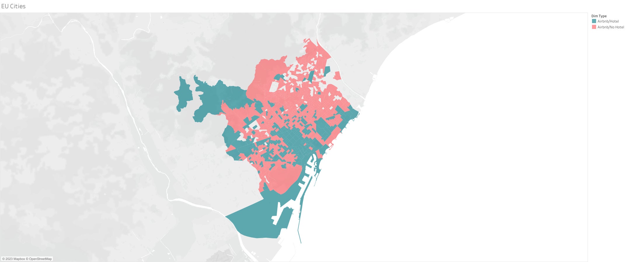 Los barrios donde hay Aribnb y hoteles, y los que solo hay hoteles | Airbnb