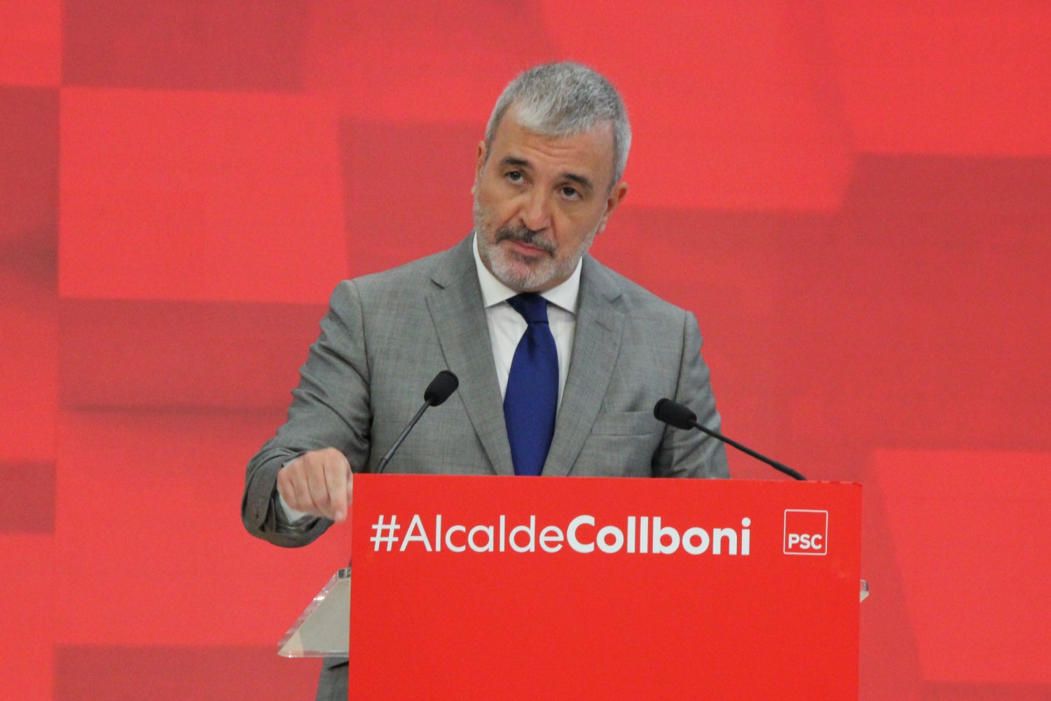 Una imatge d'arxiu de Collboni durant les eleccions / Gabriel González