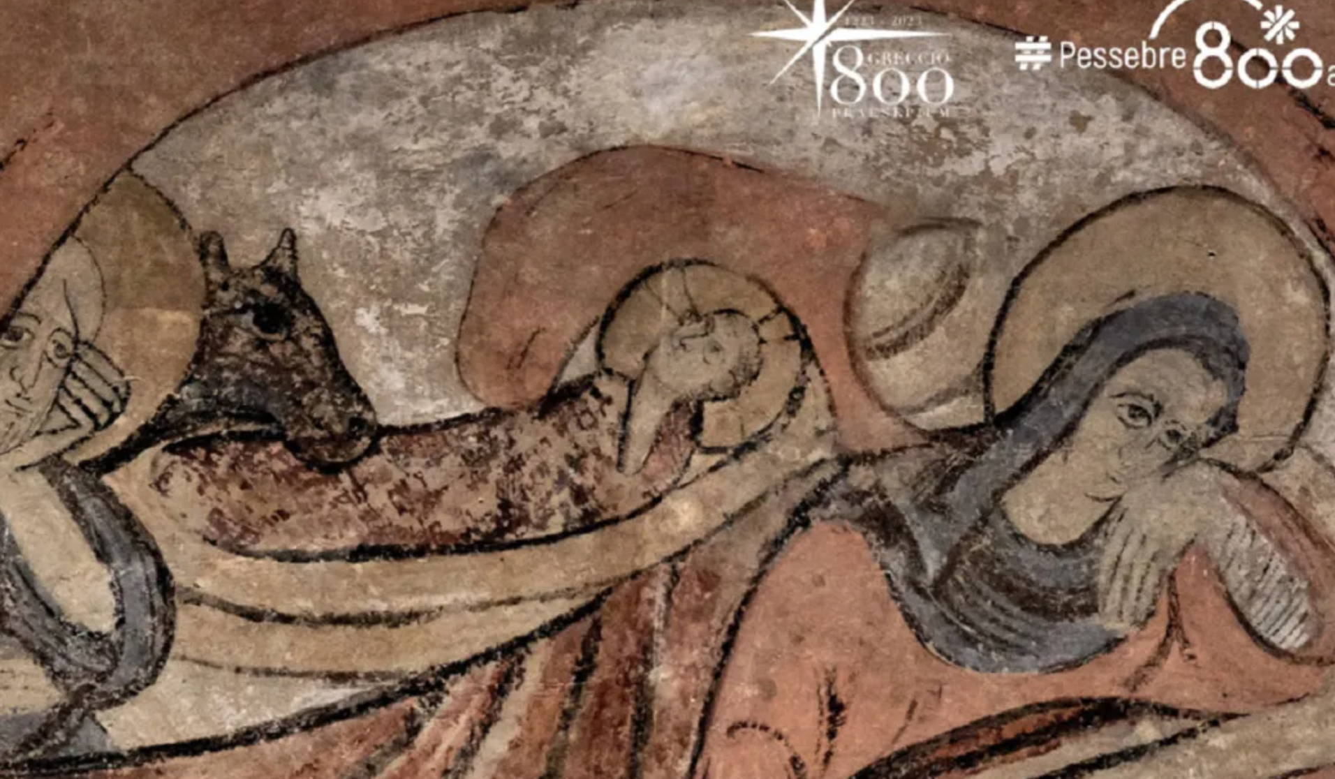 Fragment de la pintura mural de Sant Salvador de Polinyà, obra del Mestre de Cardona
