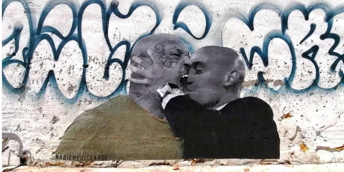 El mural del beso de Rubiales con Mike Tyson | nadiemedicearte (Instagram)