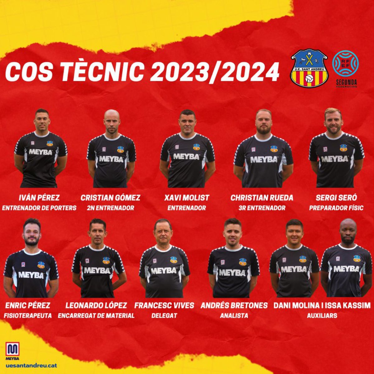 El cuerpo técnico de la Unió Esportiva Sant Andreu | Unió Esportiva Sant Andreu