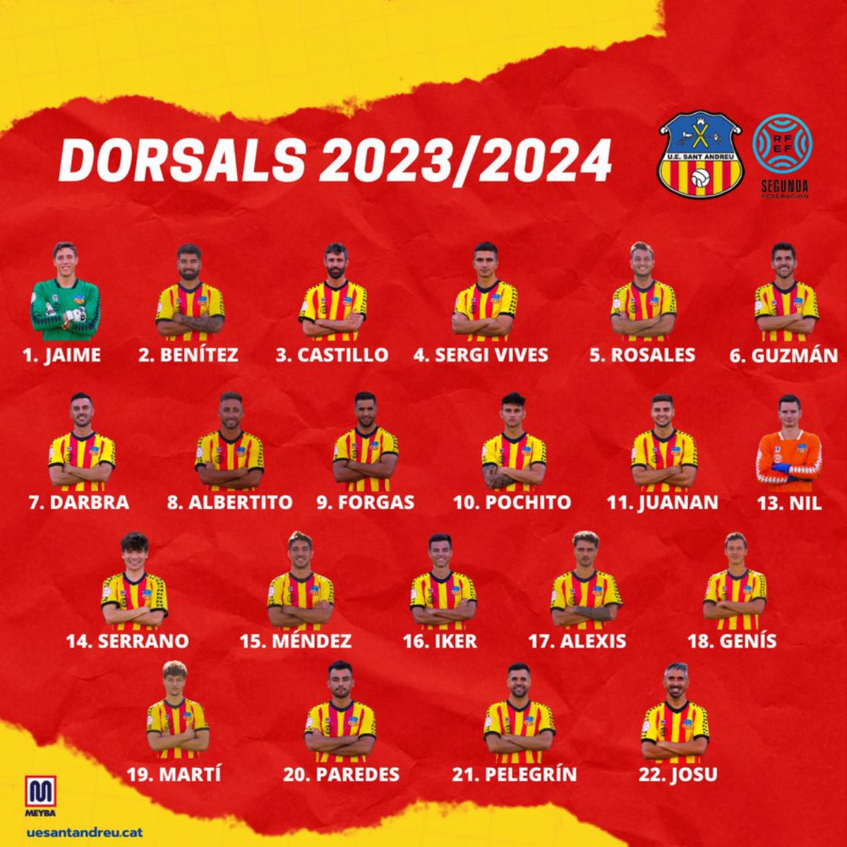 Los dorsales de la Unió Esportiva Sant Andreu | Unió Esportiva Sant Andreu