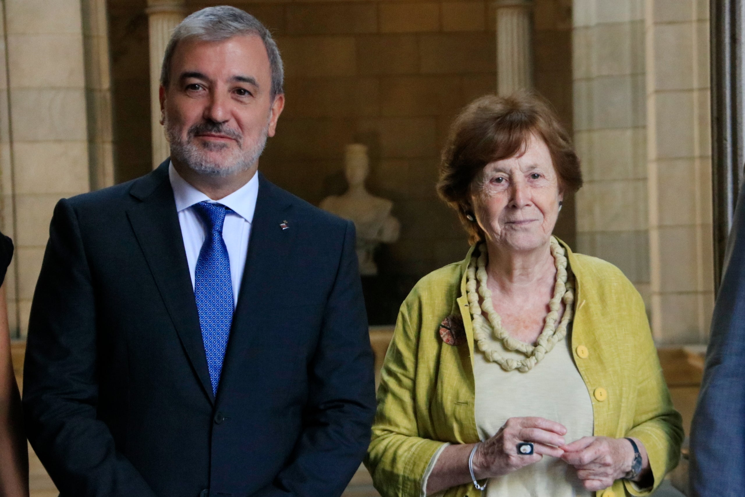 L'alcalde Jaume Collboni i Carme Trilla en la roda de premsa d'aquest dijous / Laura Fíguls (ACN)