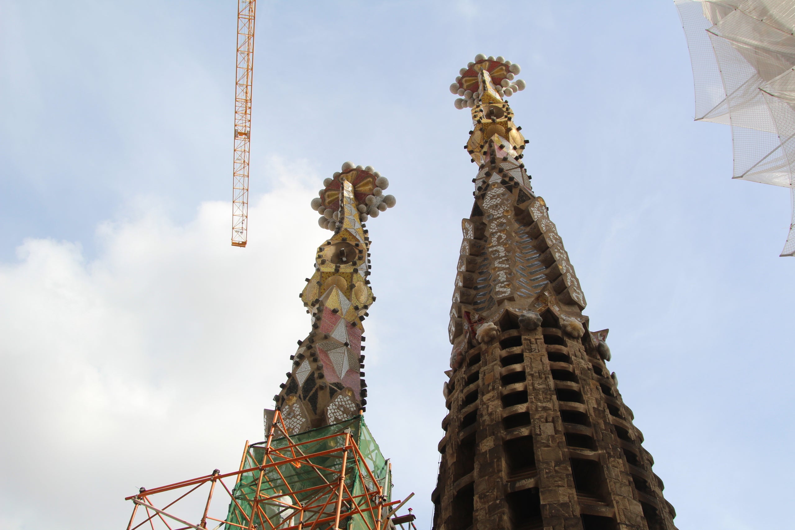 Torres de la Sagrada Familia vistas desde el nivel de la sala Crucero / A.R.