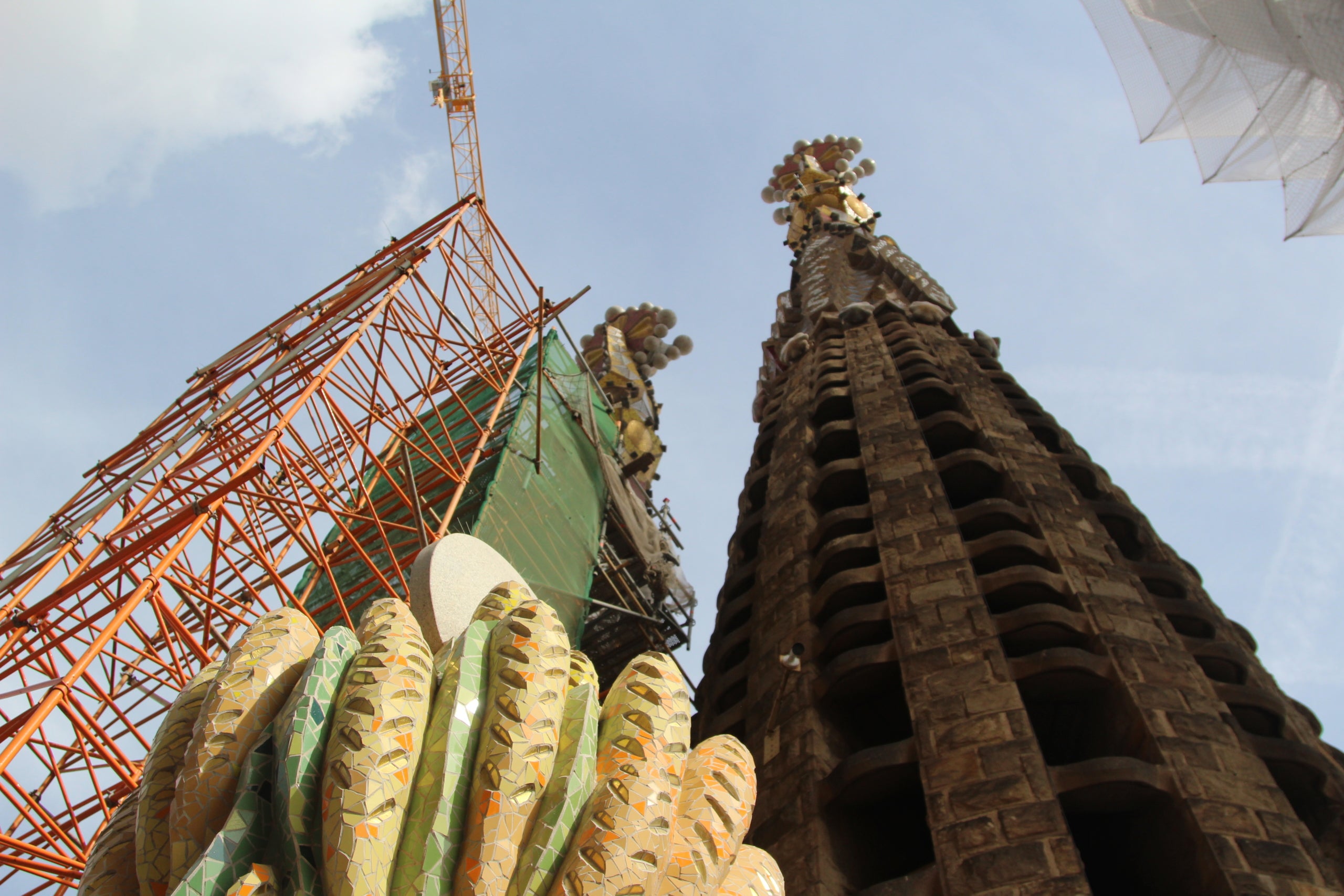 Torres de la Sagrada Familia vistes desde el nivel de la sala Crucero / A.E.