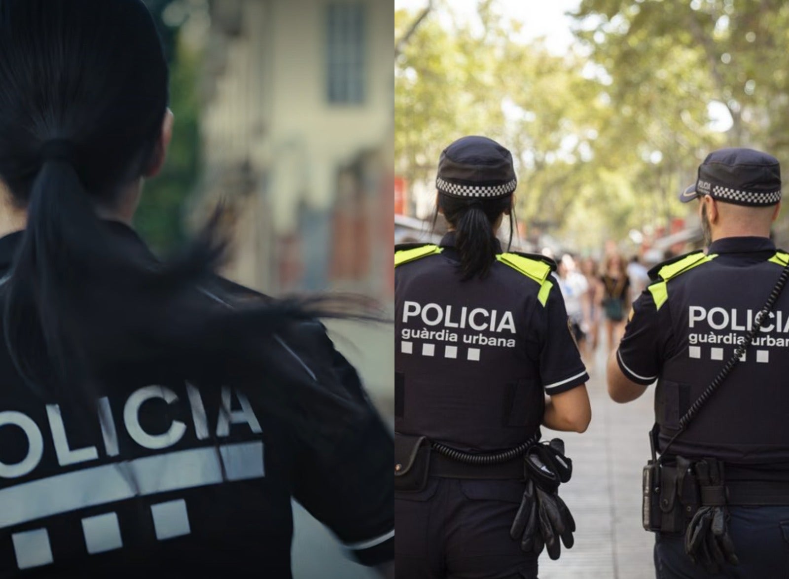 Uniforme fictici i real de la Guàrdia Urbana