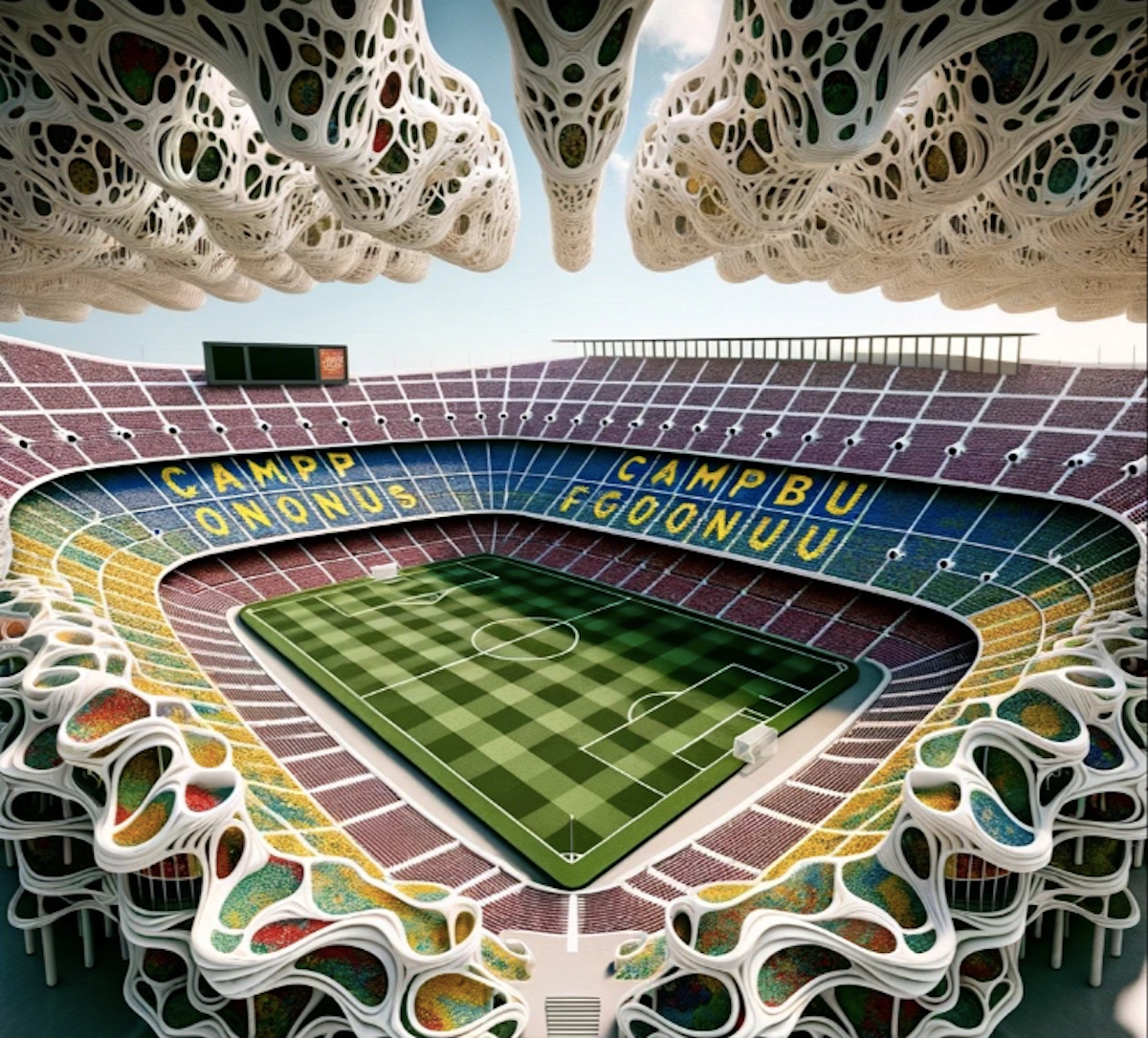 Recreació de l'antic Camp Nou si l'hagués dissenyat Gaudí / TikTok
