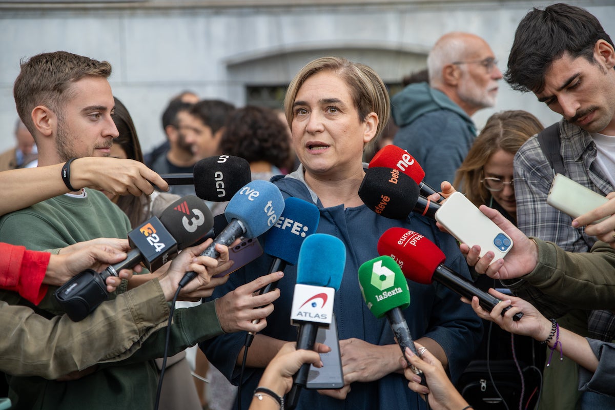 Ada Colau abans de la manifestació propalestina del passat dissabte / Europa Press