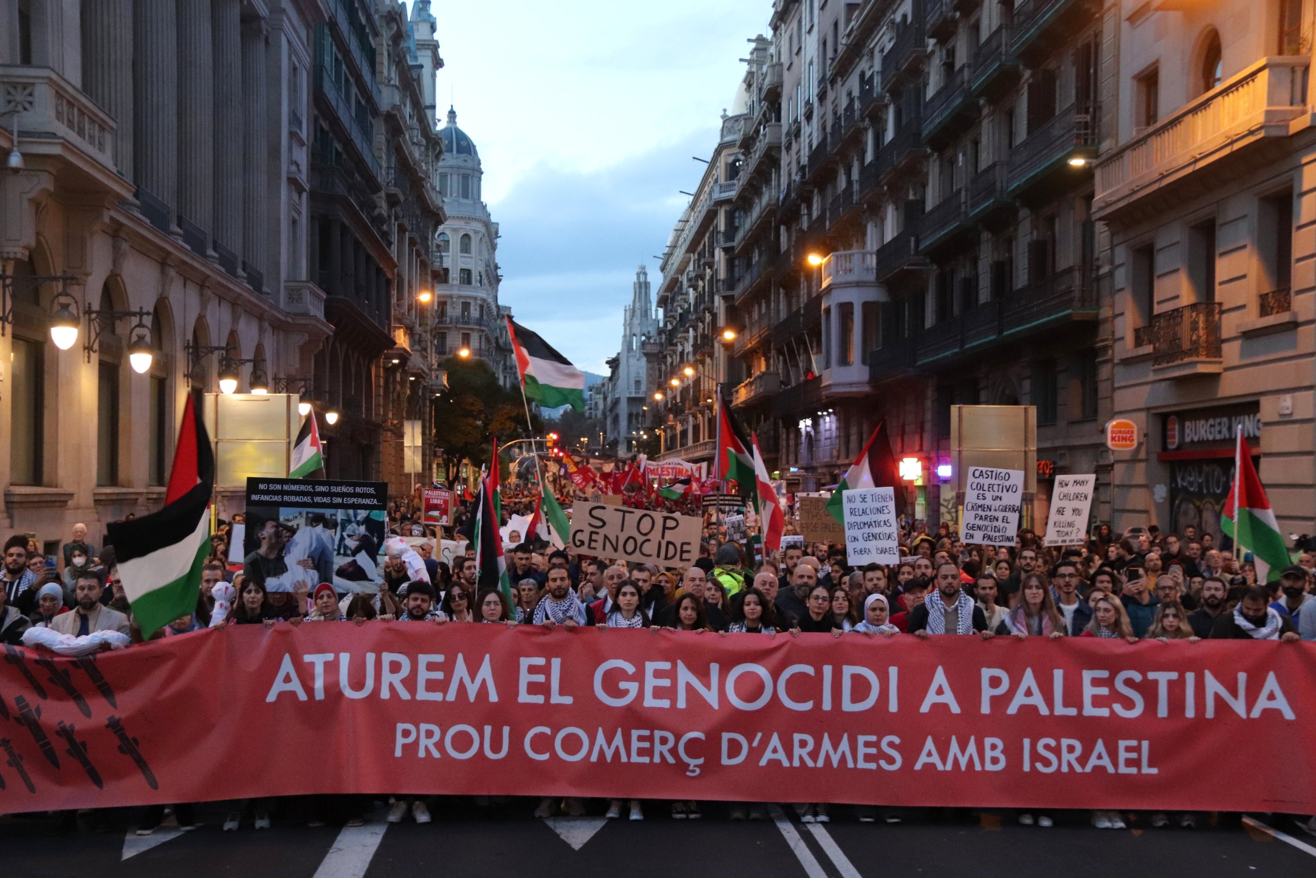 Milers de persones es manifesten a Barcelona contra el 'genocidi' a Palestina / ACN