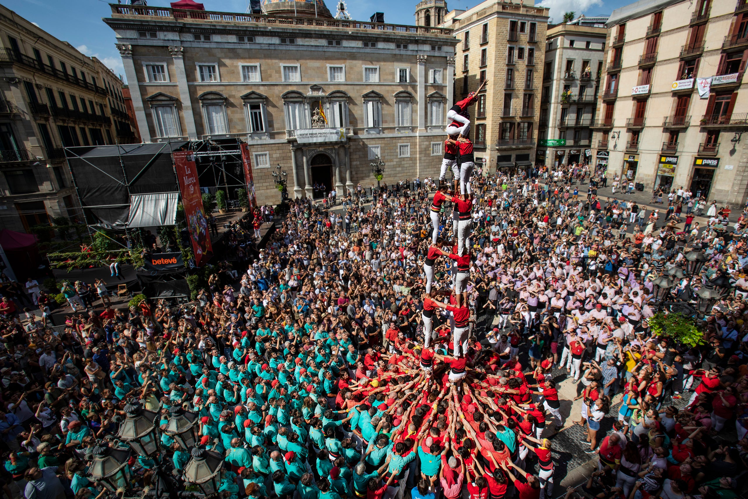 Una imatge d'arxiu de la diada Castellera Històrica de la Mercè del 2019 / Jordi Play