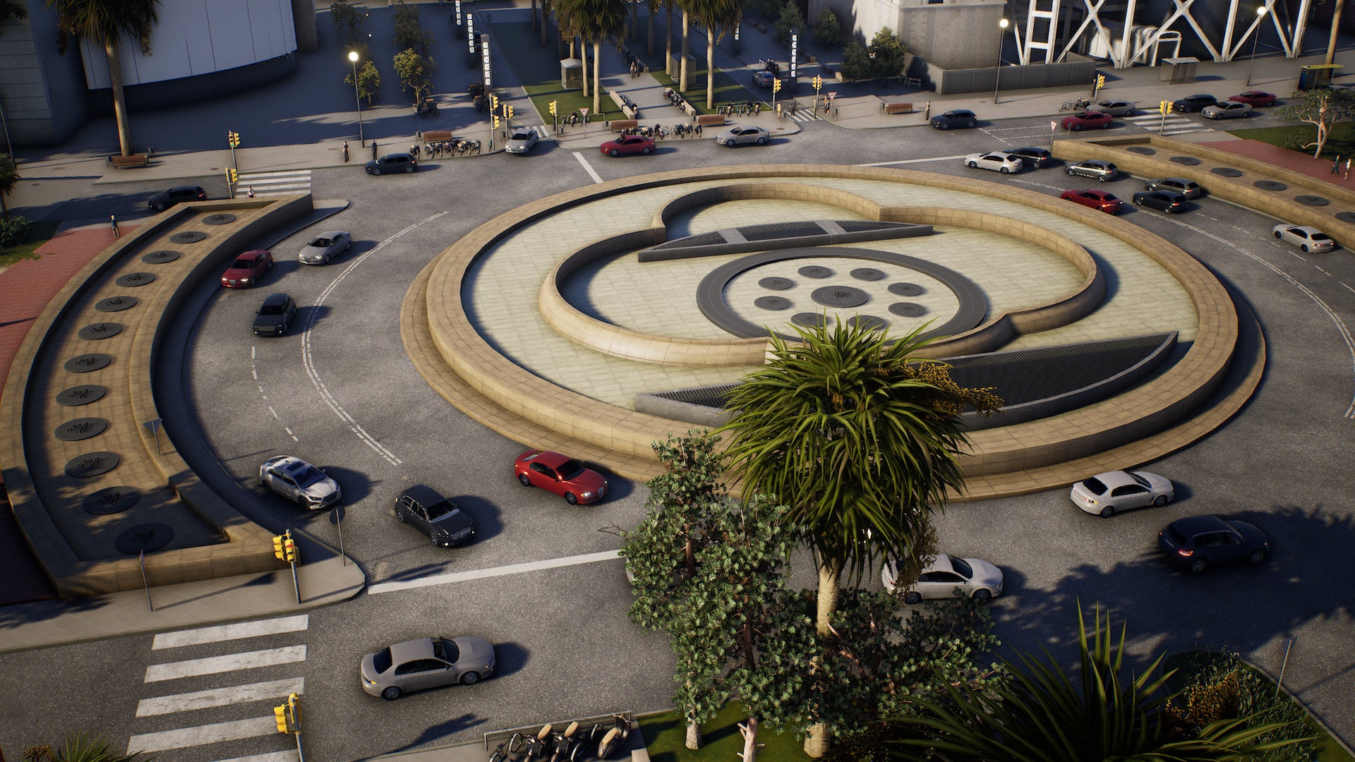 La plaça dels Voluntaris Olímpics al videojoc | Taxi Life: A city driving simulator