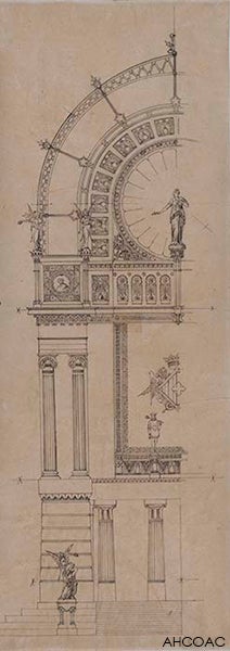 Plànols del projecte de l'edifici d'Institucions Provincials d'Instrucció Pública de Domènech i Montaner i Vilaseca / Institucions Provincials. Fons: Lluís Domènech i Montaner. Arxiu Històric del Col·legi d'Arquitectes de Catalunya