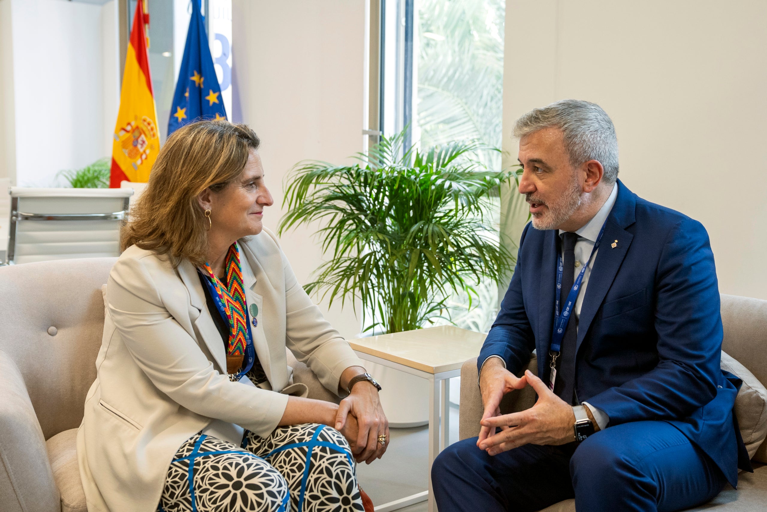 L'alcalde de Barcelona, Jaume Collboni, i la ministra de Transició Ecològica, Teresa Ribera / Ajuntament
