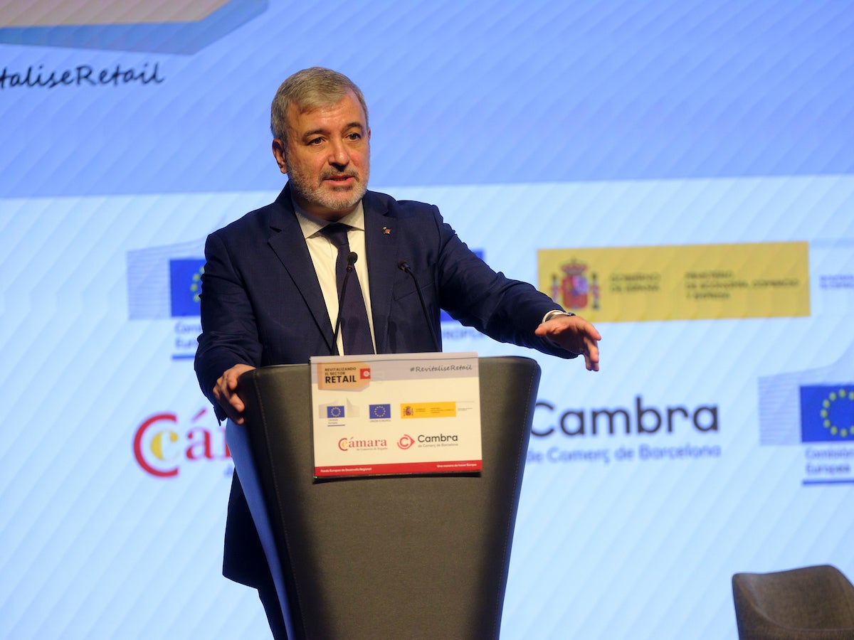 Collboni, aquest matí a la Llotja Mar de Barcelona | Foto: Cambra de Comerç