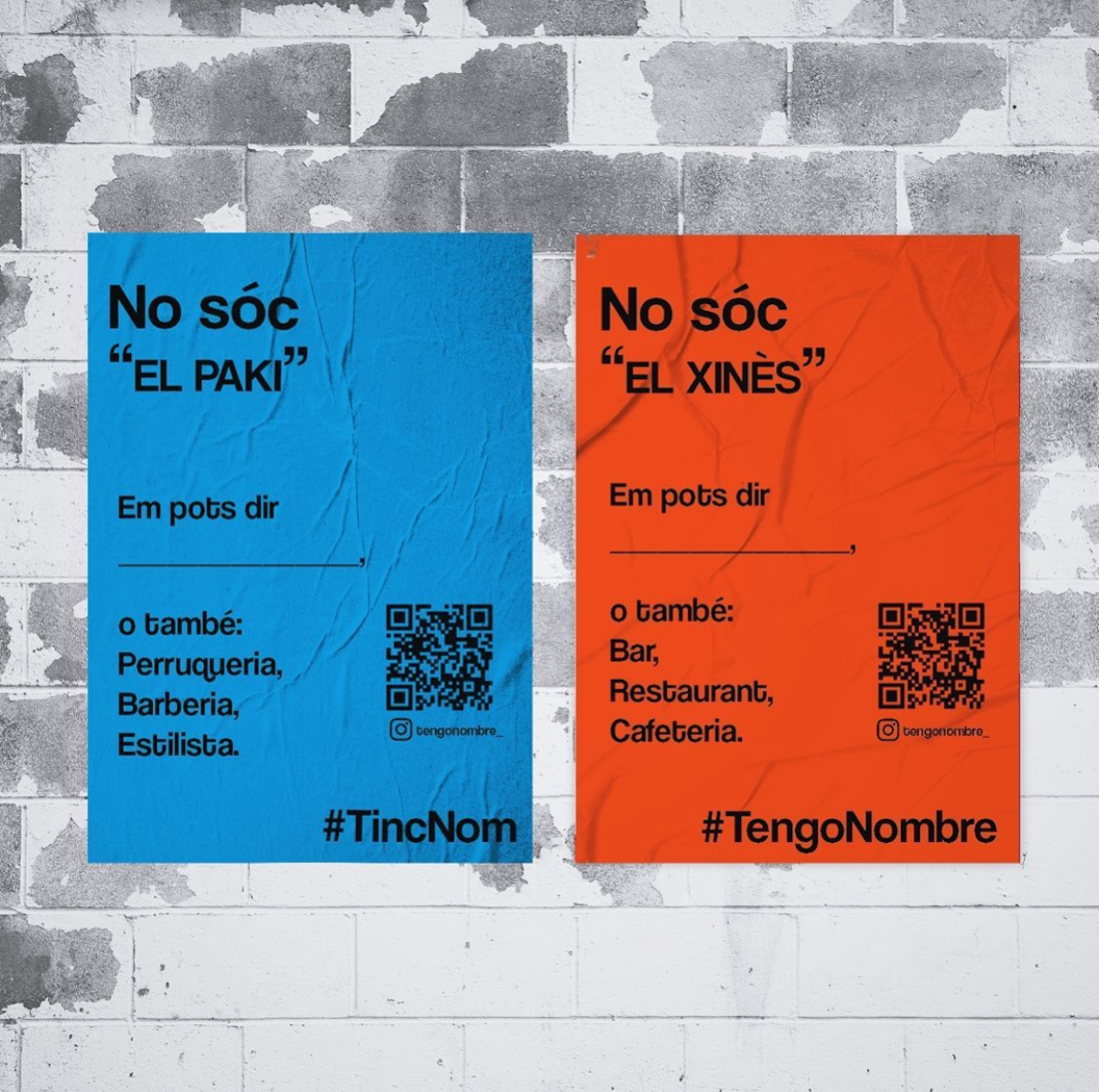 Una imatge dels cartells de la campanya #tincnom / Instagram