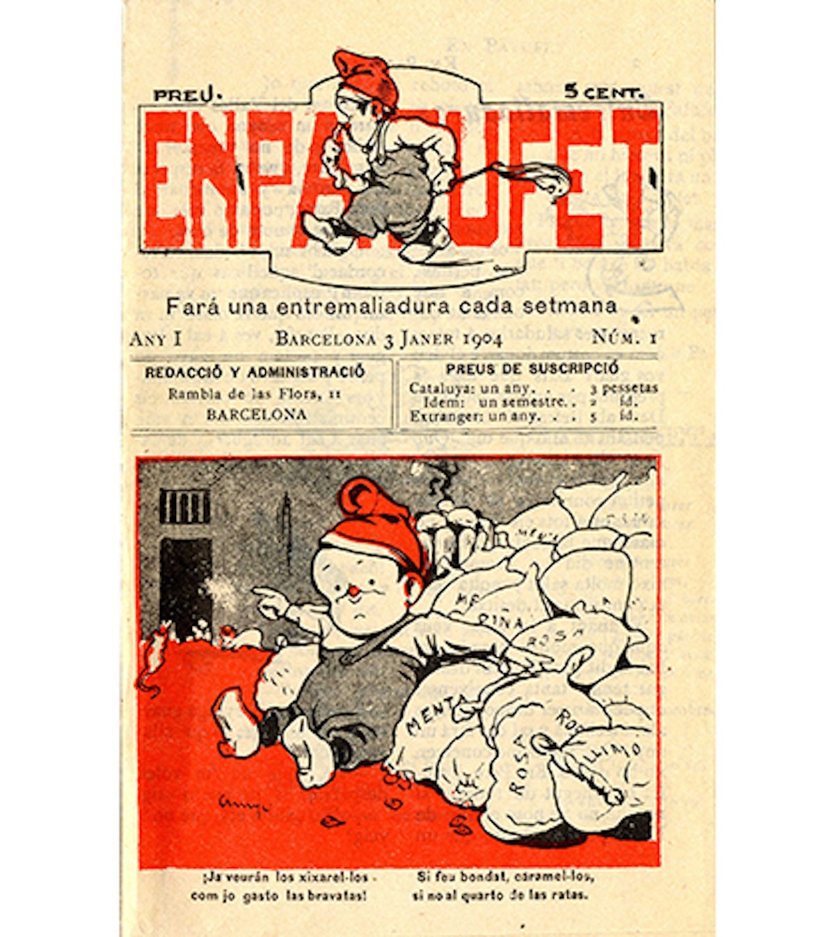 Imatge d'arxiu d'una portada dels primers números d'En Patufet / Generalitat de Catalunya