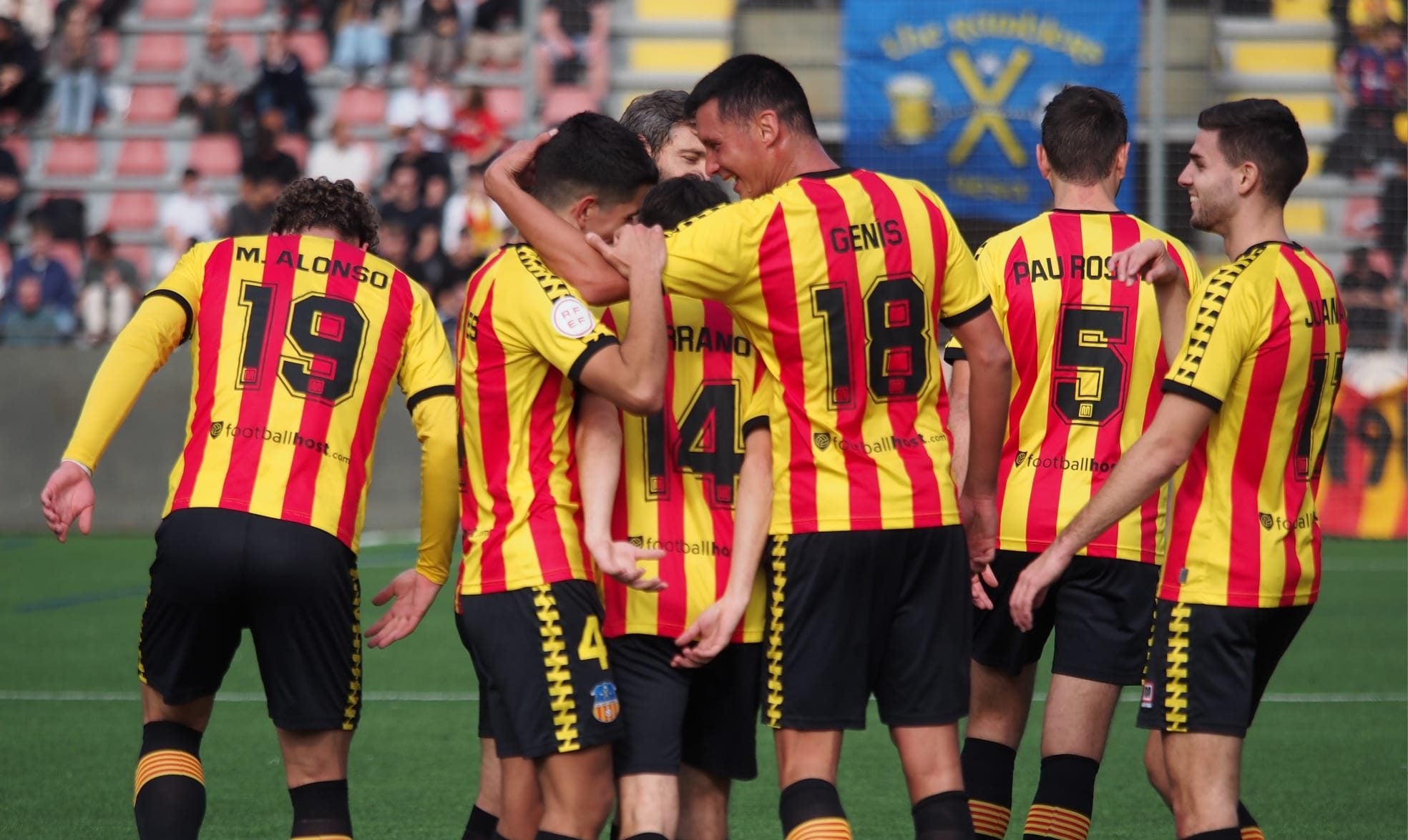 Els jugadors del Sant Andreu celebren un dels gols | Judit Andreu (UE Sant Andreu)