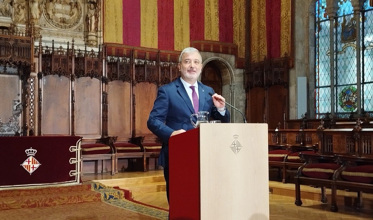 L'alcalde Jaume Collboni, al saló de Cent GEMMA AGUILERA