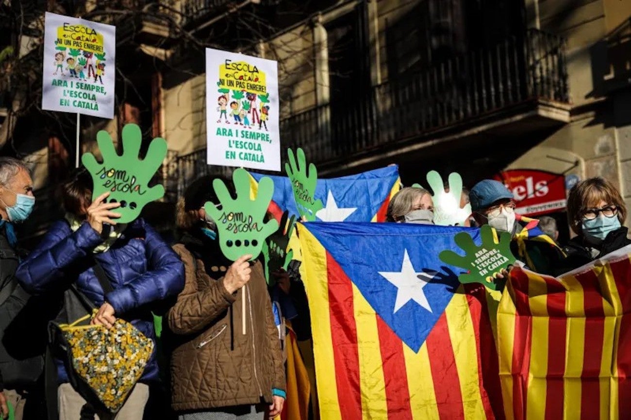 Manifestació de Som Escola a Barcelona a favor del català JORDI BORRÀS