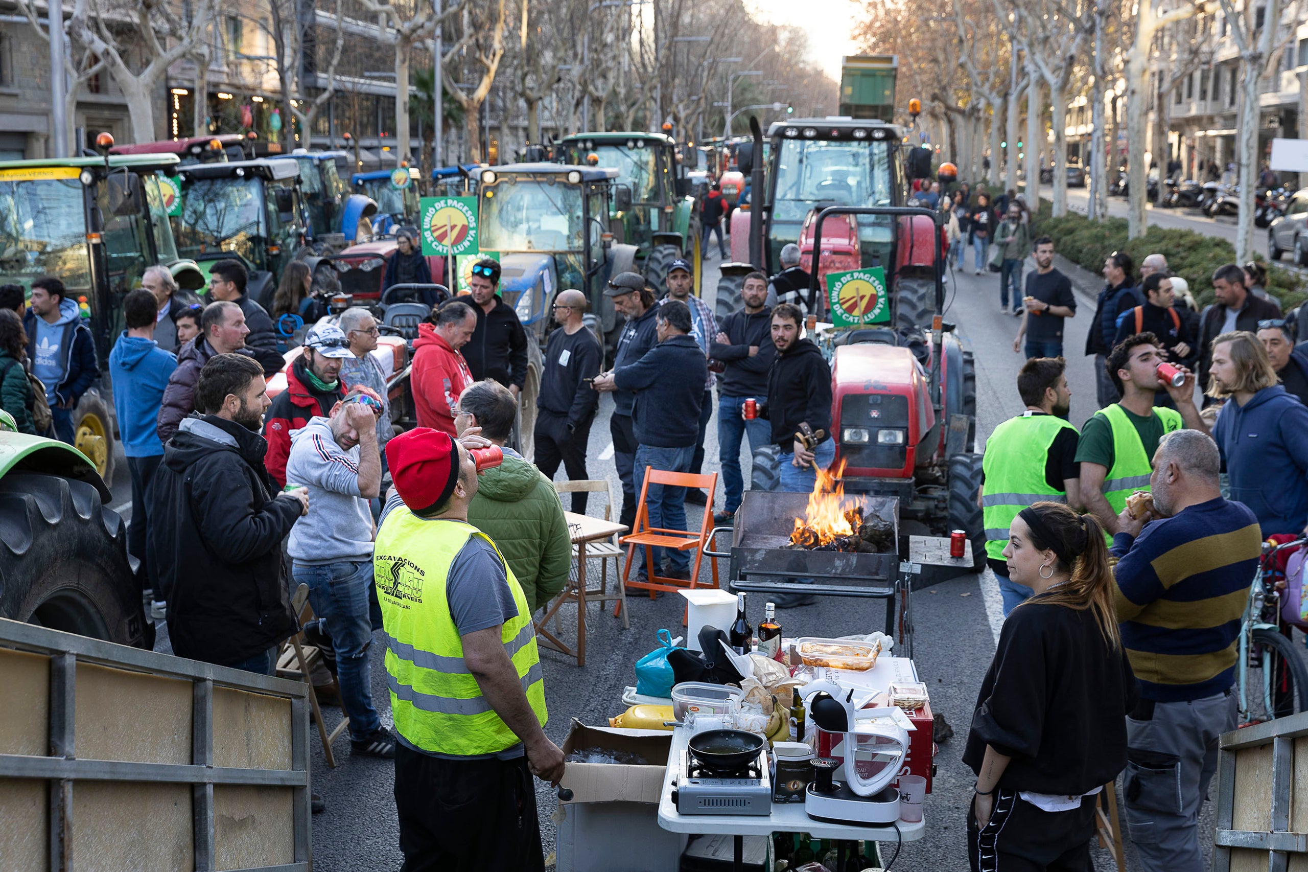 Milers de pagesos s'han instal·lat a la Diagonal i a la Gran Via | JORDI PLAY 