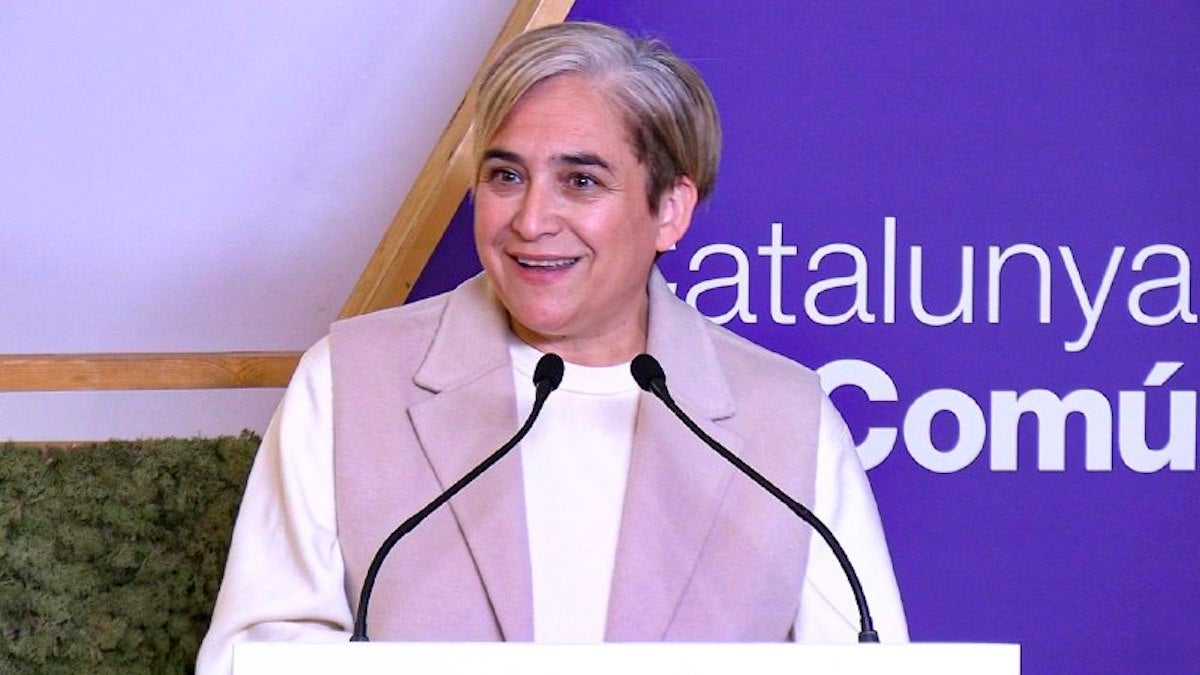 Ada Colau, en un recent acte del seu partit / BComú