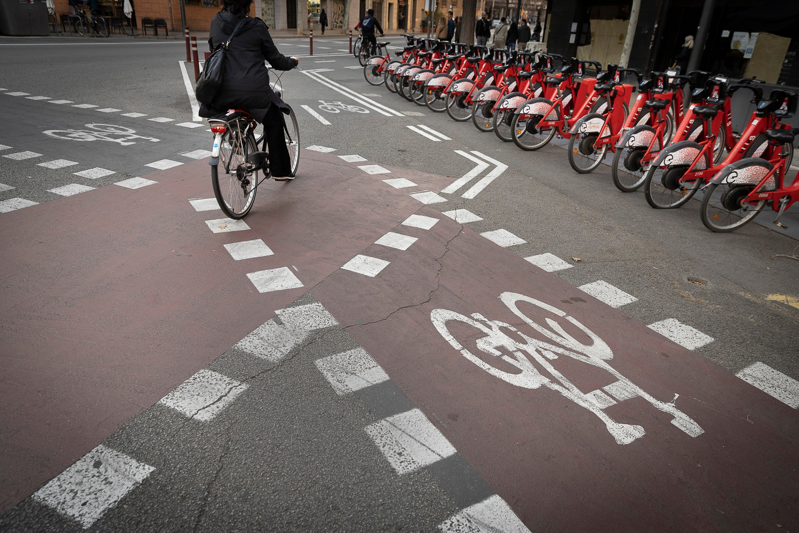 Carril bici, bicicleta privada i servei de bicing.
06.03.2024, Barcelona / Jordi Play