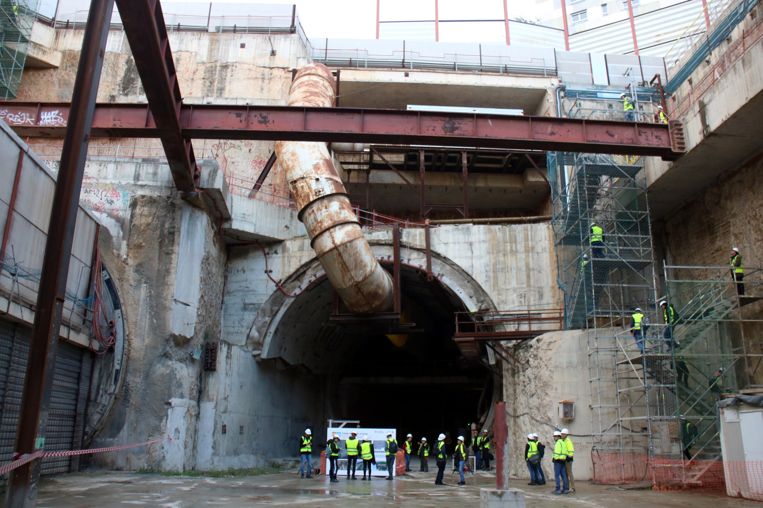 El macropou i el túnel de l'L9, a la Sagrera, el passat novembre / ACN 