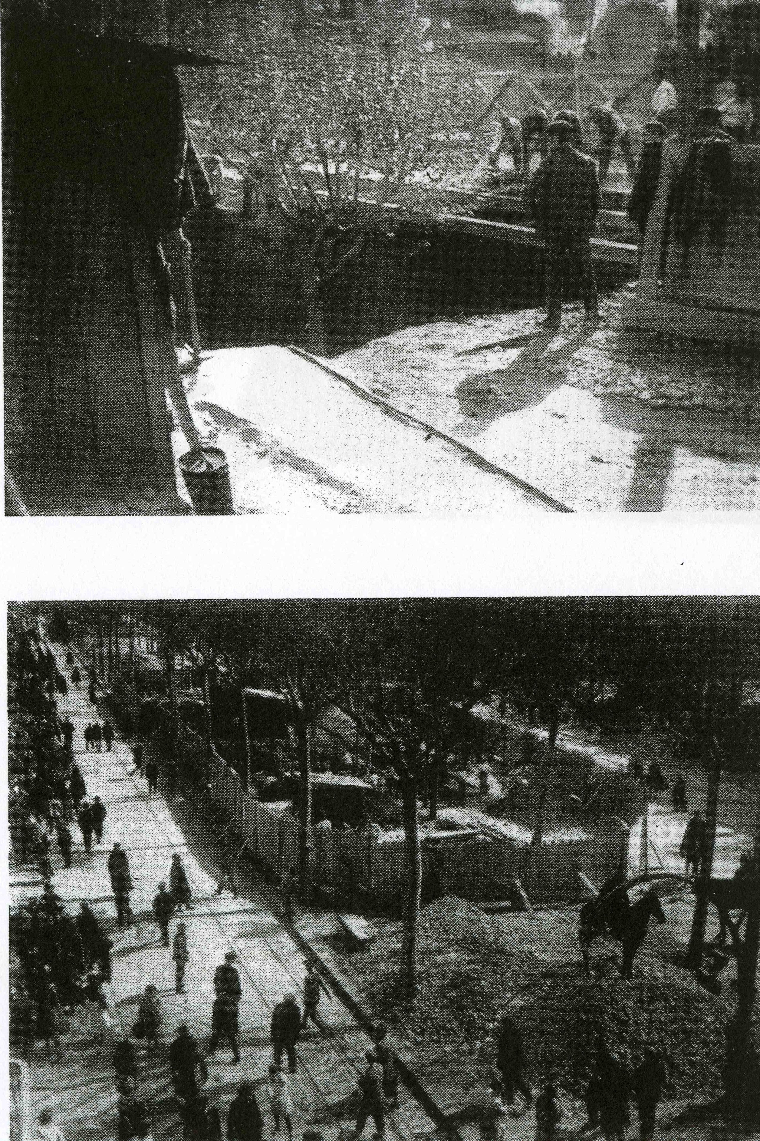 El forat resultant de l'esfondrament durant les obres de la línia Transversal del Metropolitano al carrer de Villarroel / Cedida