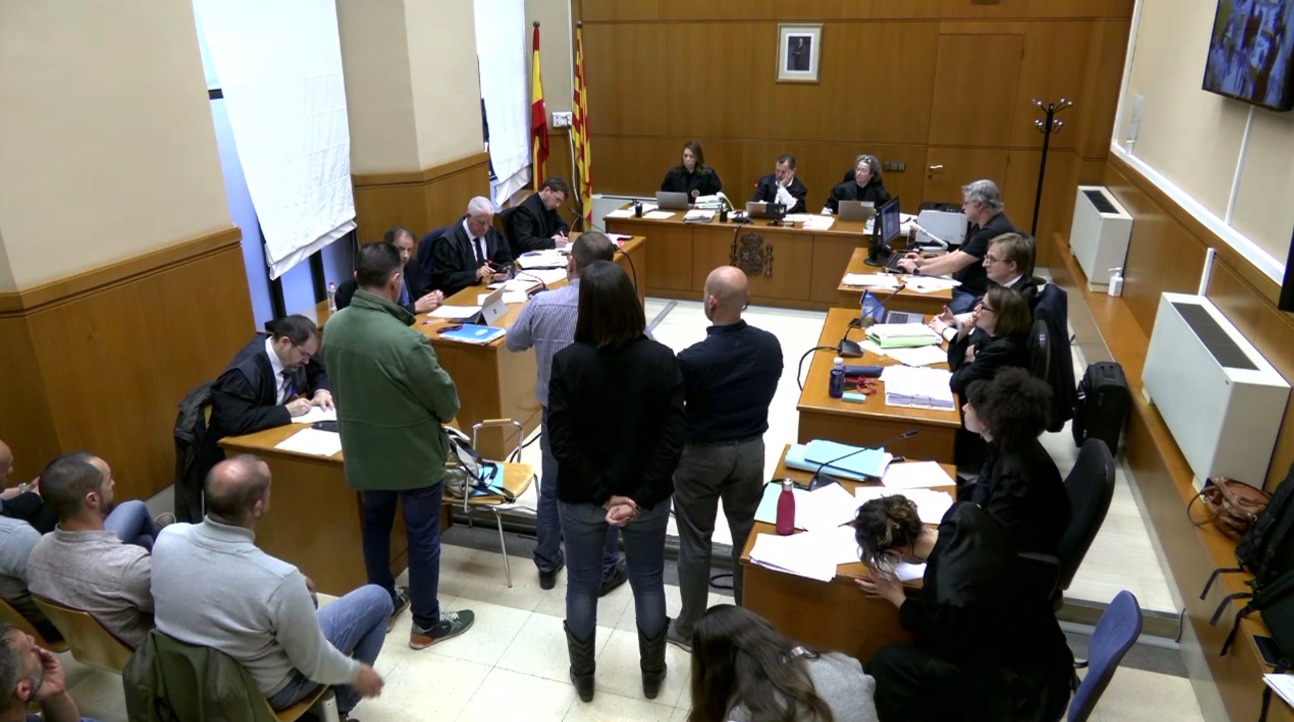 Els Mossos d'Esquadra d'Afers Interns en el moment de la seva declaració en el judici per la detenció il·legal de Ciutat Vella/Quico Sallés