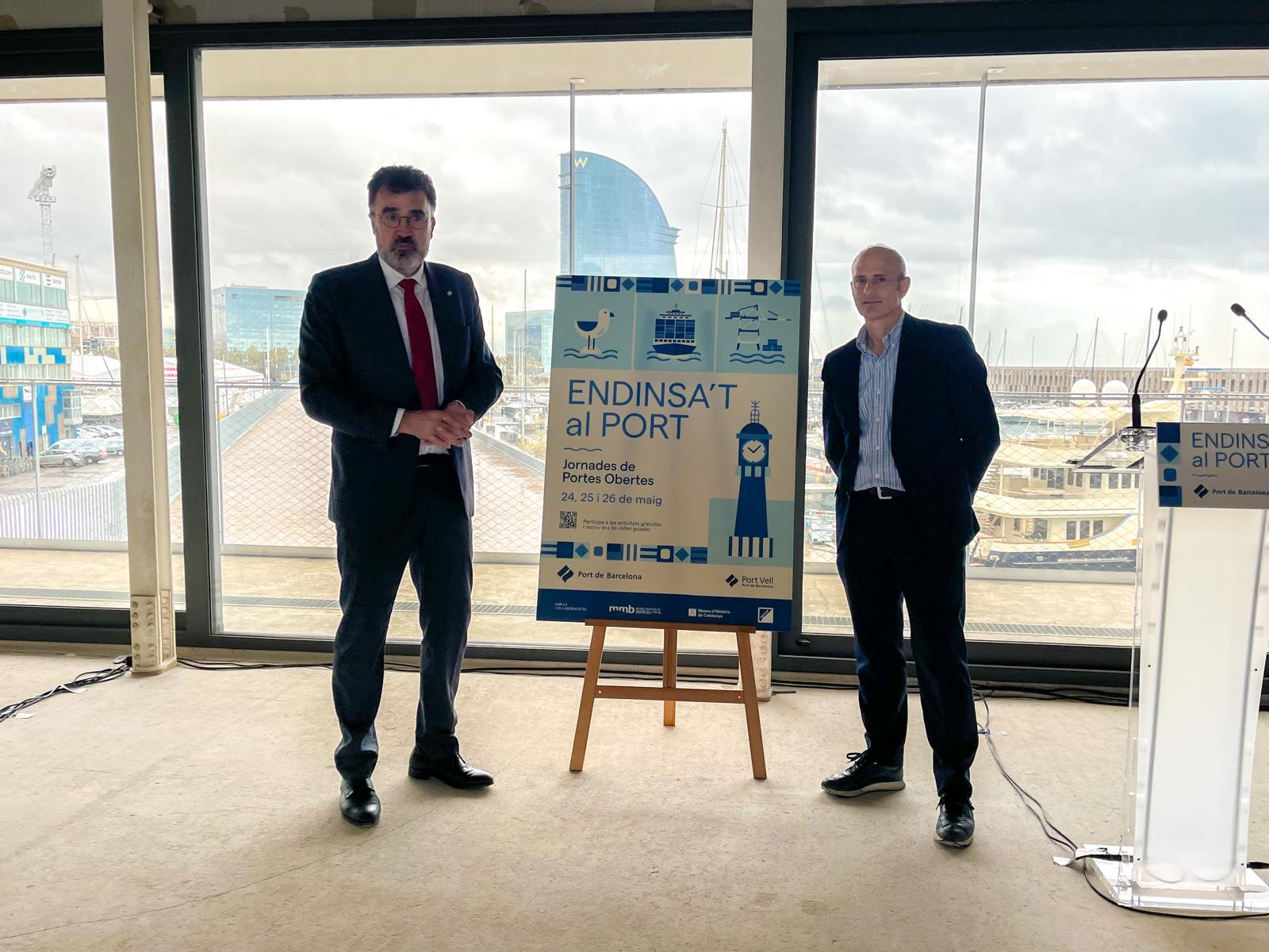 El president del Port de Barcelona, Lluís Salvadó i el director del Port Vell, David Pino / J.C.